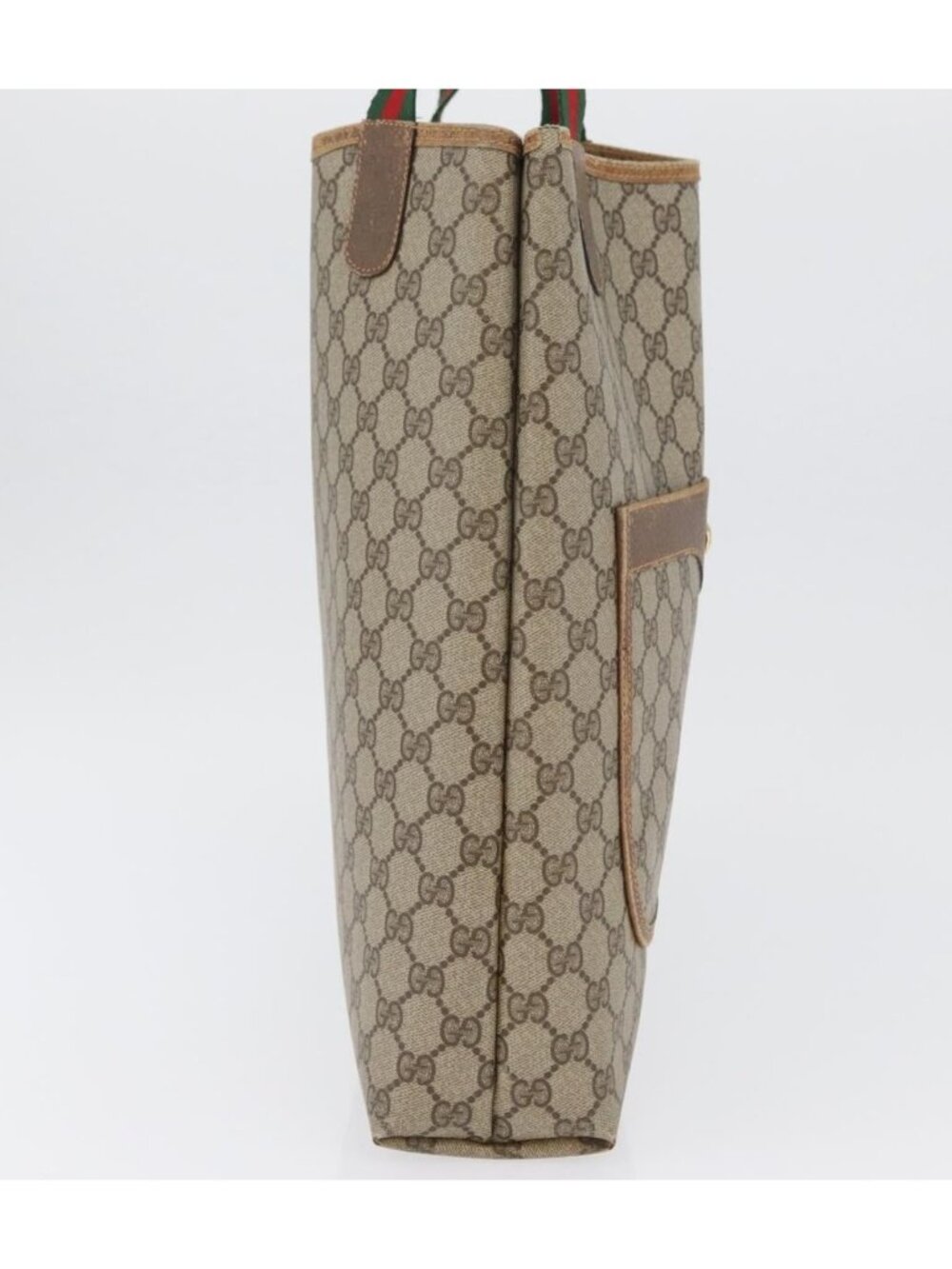 GUCCI GG Supreme Web Sherry Line Tote Bag PVC Beige 89 02 003 - Picture 5 of 16